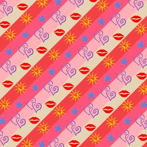Stars hearts lips