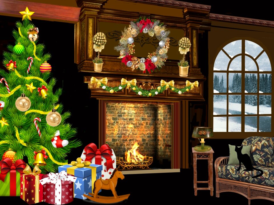 Garland snow windows