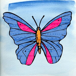 Flower blue pink