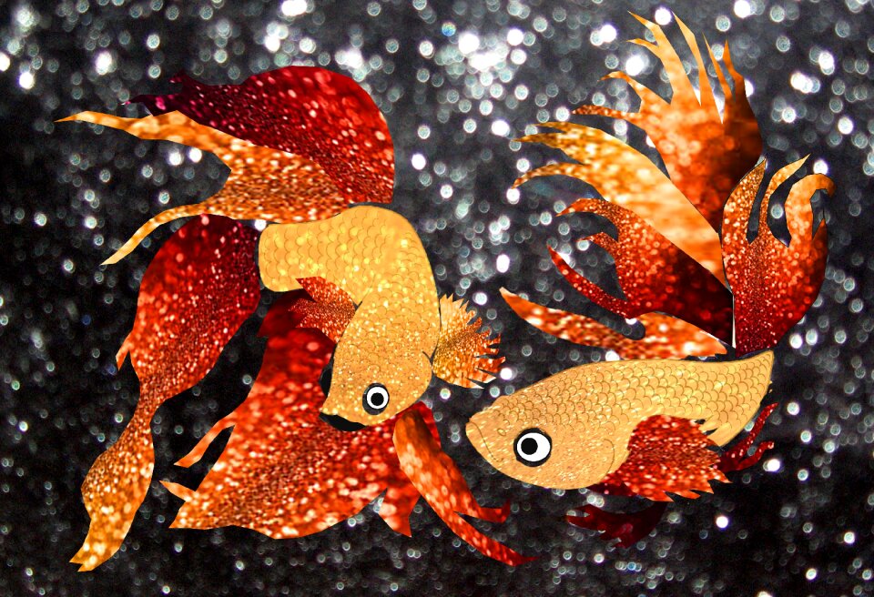 Glitter goldfish Free illustrations