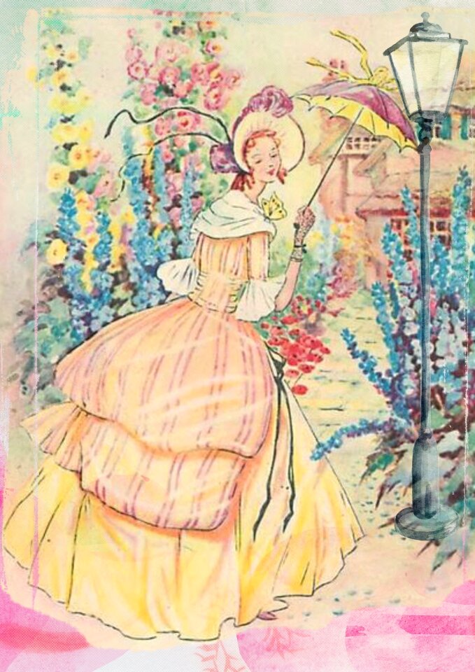 Lady dress flowers