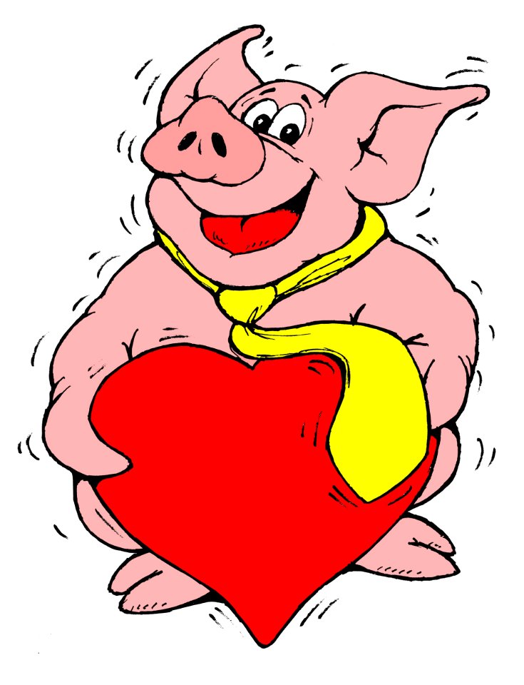Heart lucky pig Free illustrations