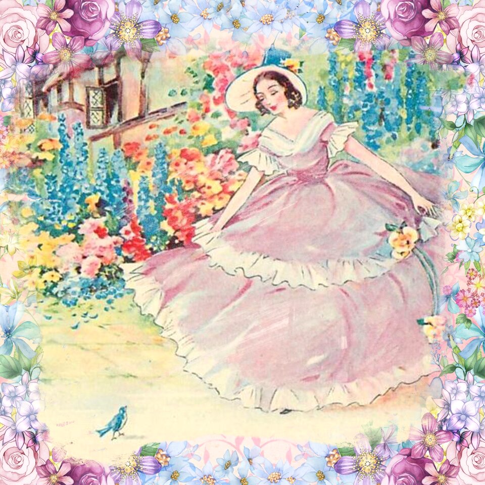 Lady dress flowers