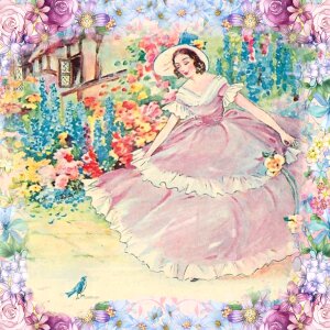 Lady dress flowers