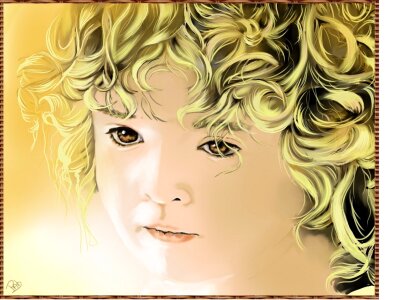 Child blond face