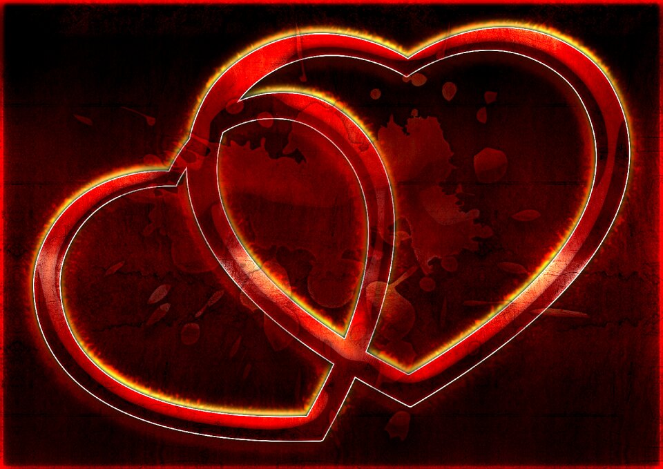 Two hearts red Free illustrations