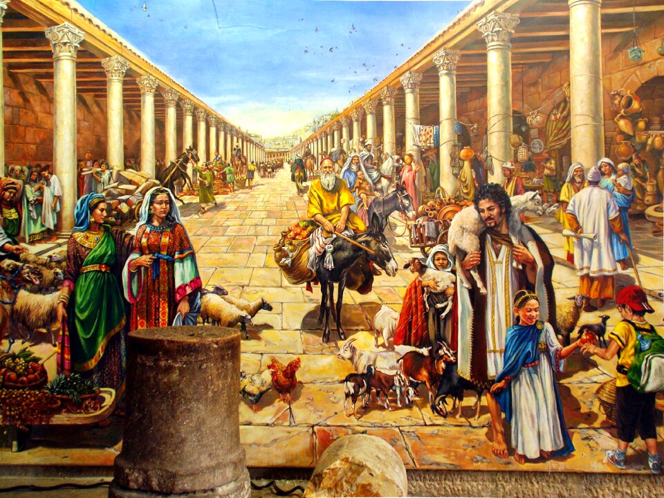 Paintings roman ruins colorful