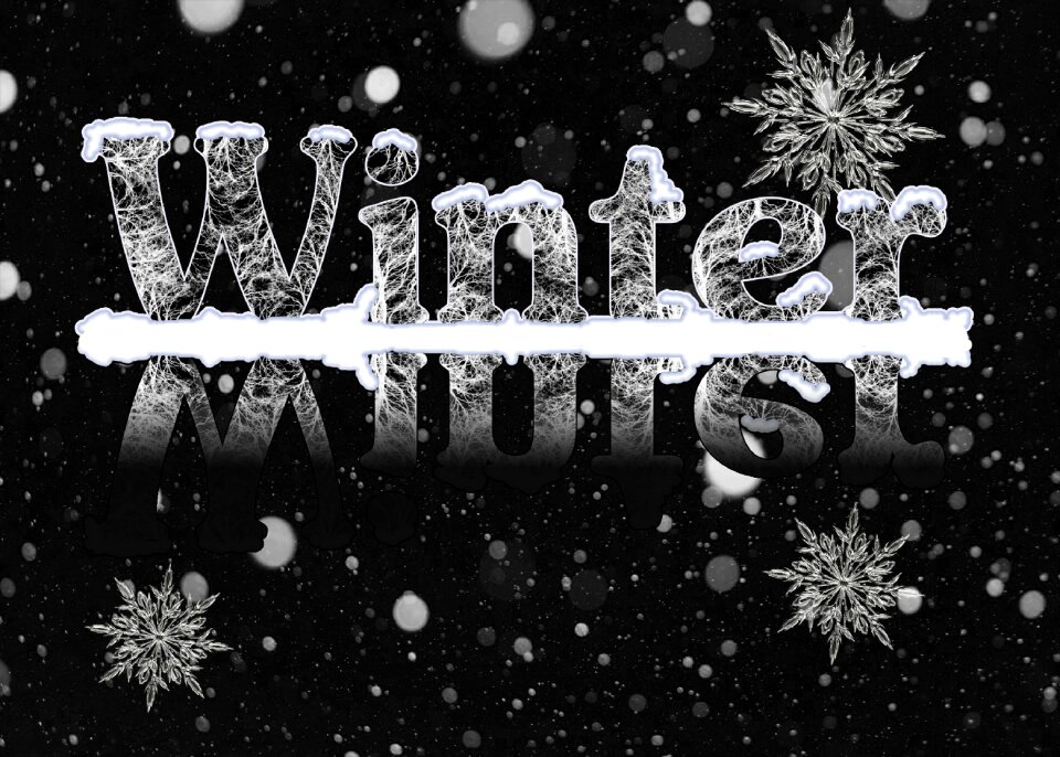 Lettering frost snow