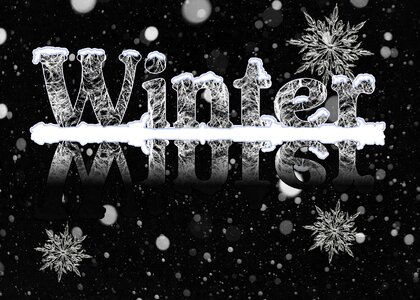 Lettering frost snow