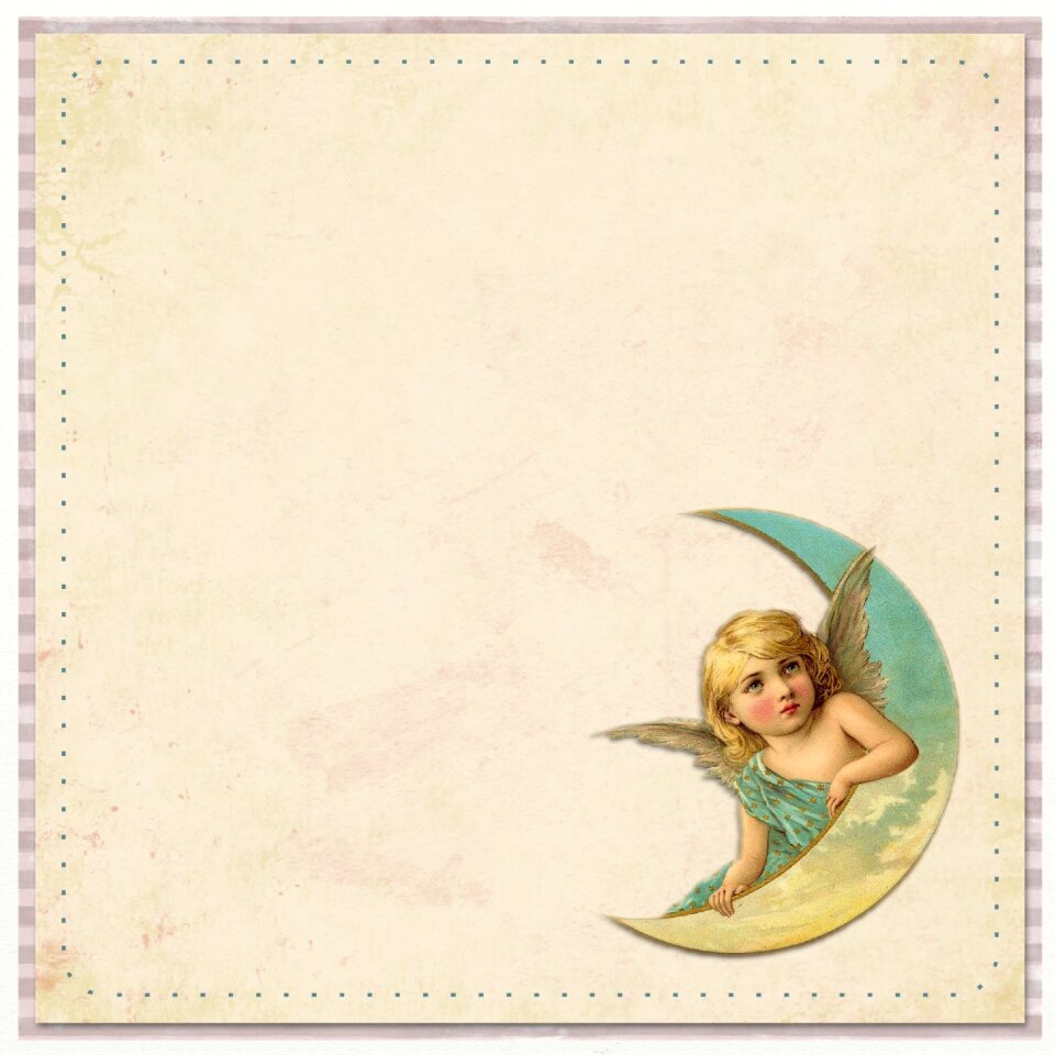 Moon cherub antique