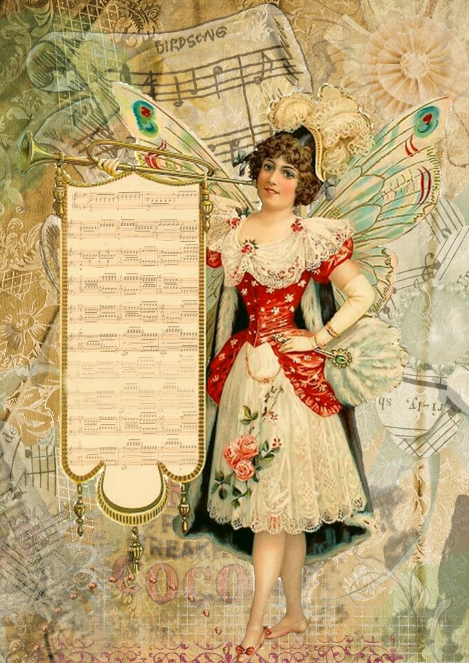 Collage digital art wings