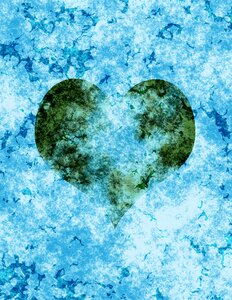 Love grunge background blue heart