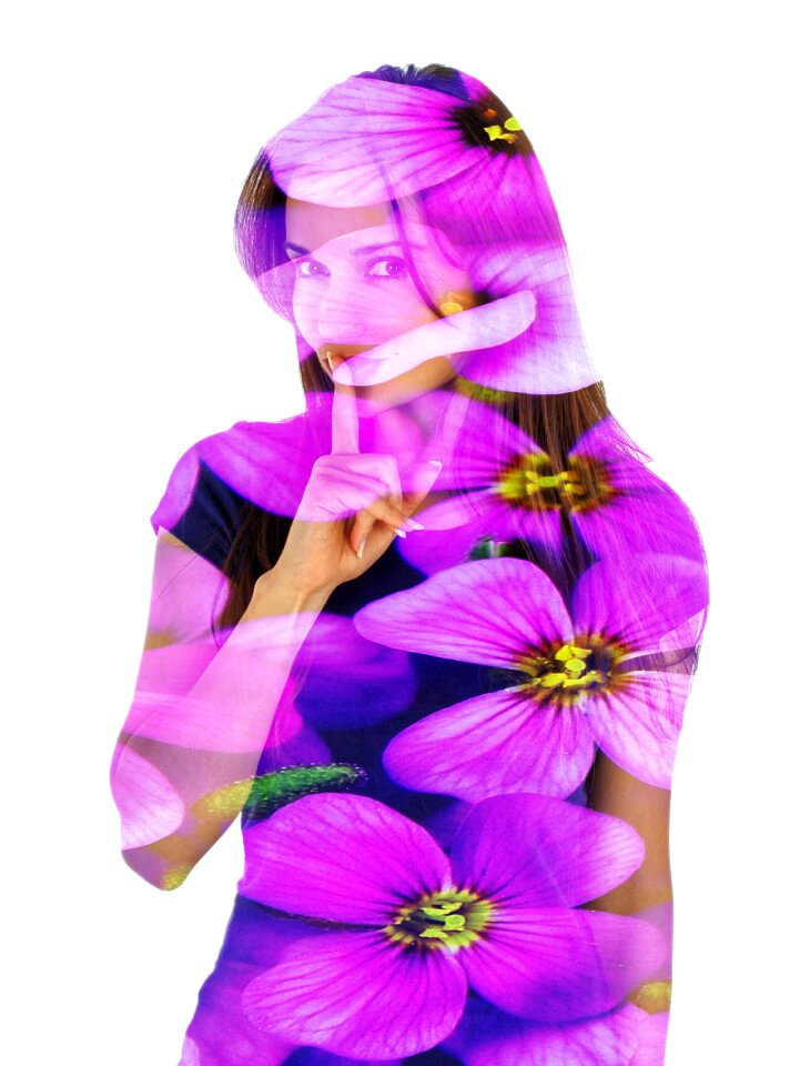 Silhouette flowers purple