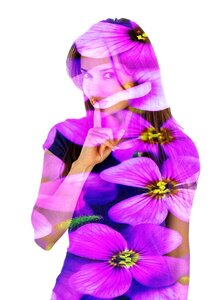 Silhouette flowers purple