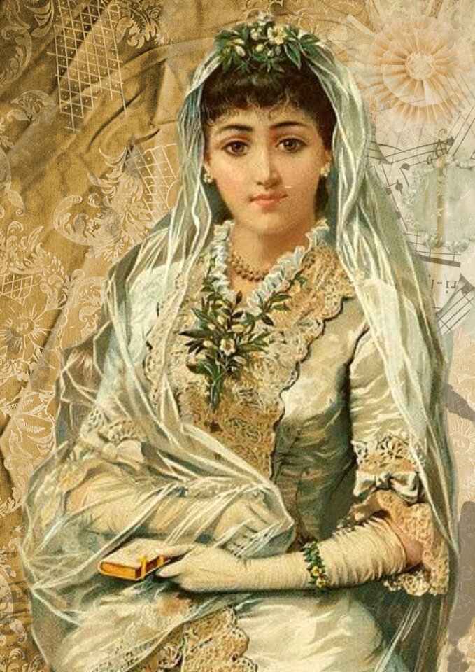 Drawing digital art bride