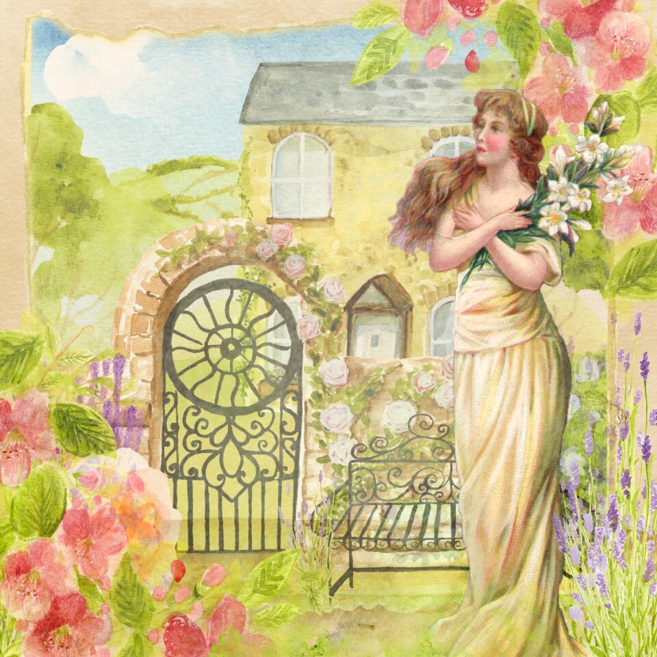 Collage art watercolor