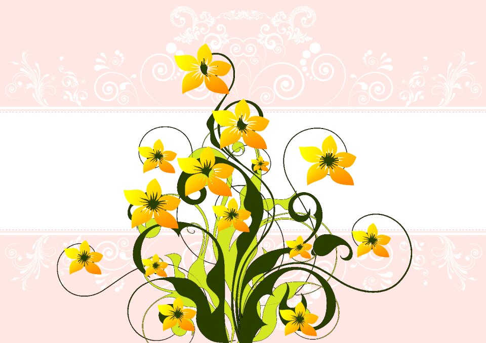 Greeting card kringel blossom