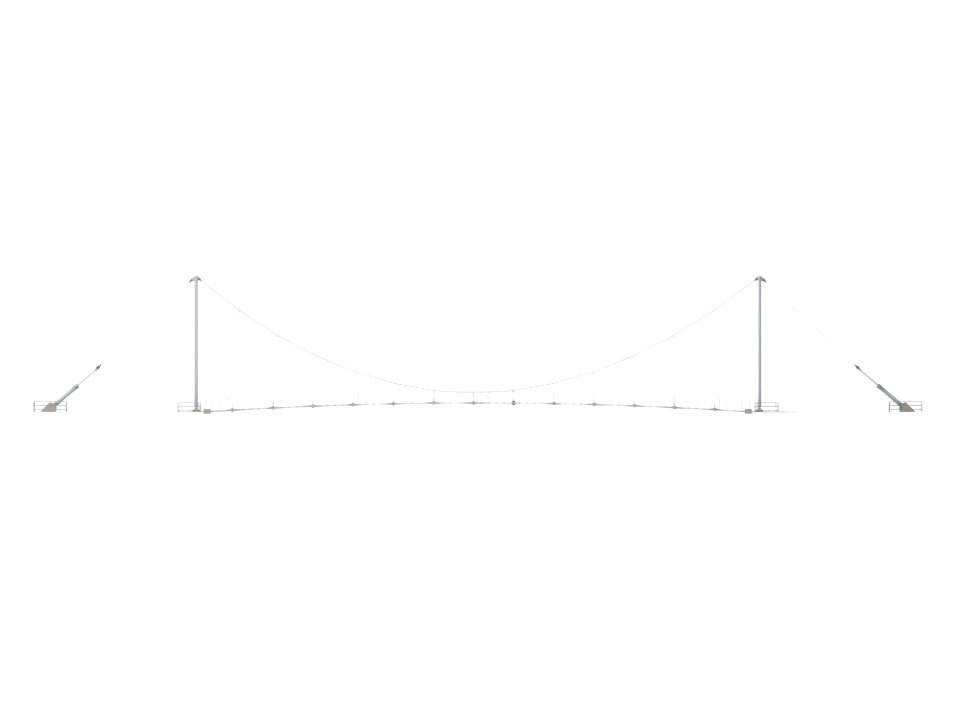 River bridge element metal rods