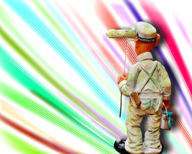 Figure painter working paint