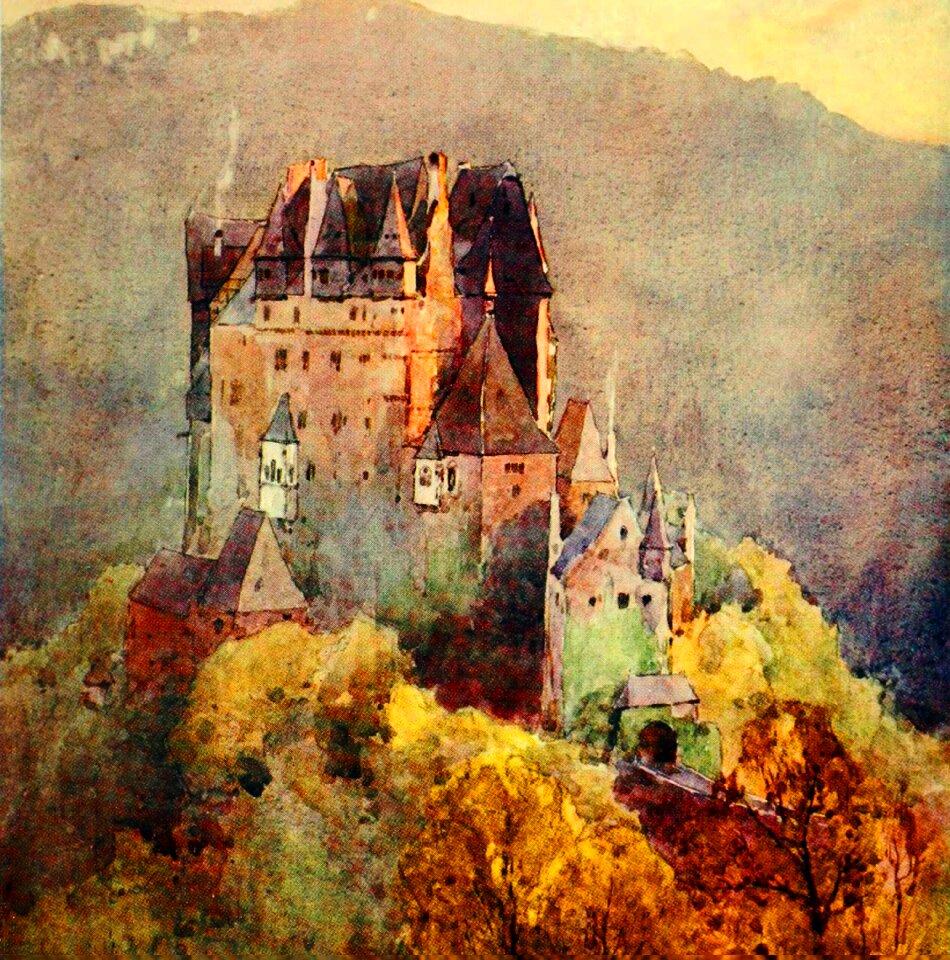Vintage castle landscape