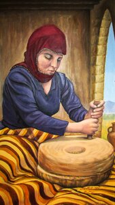 Traditional painting bread