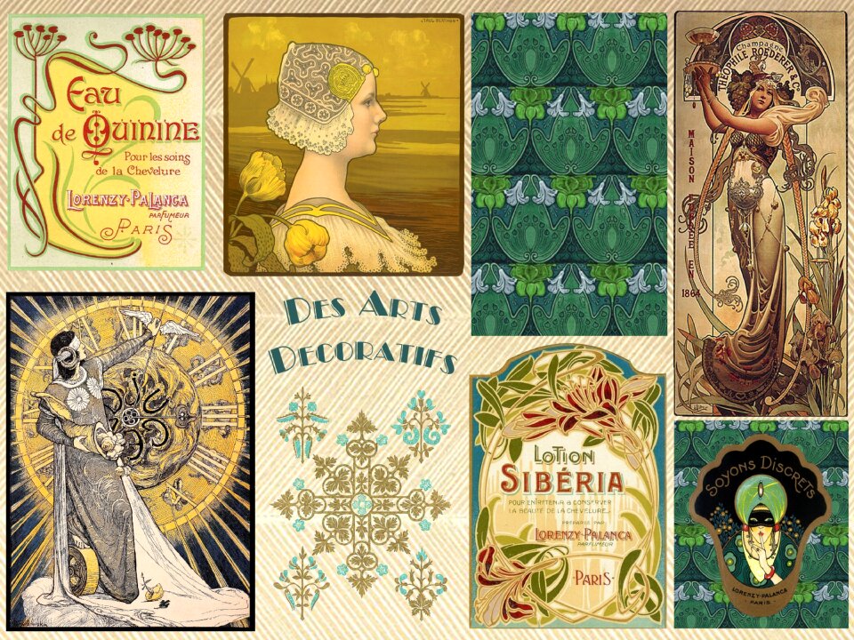 Art deco woman elements