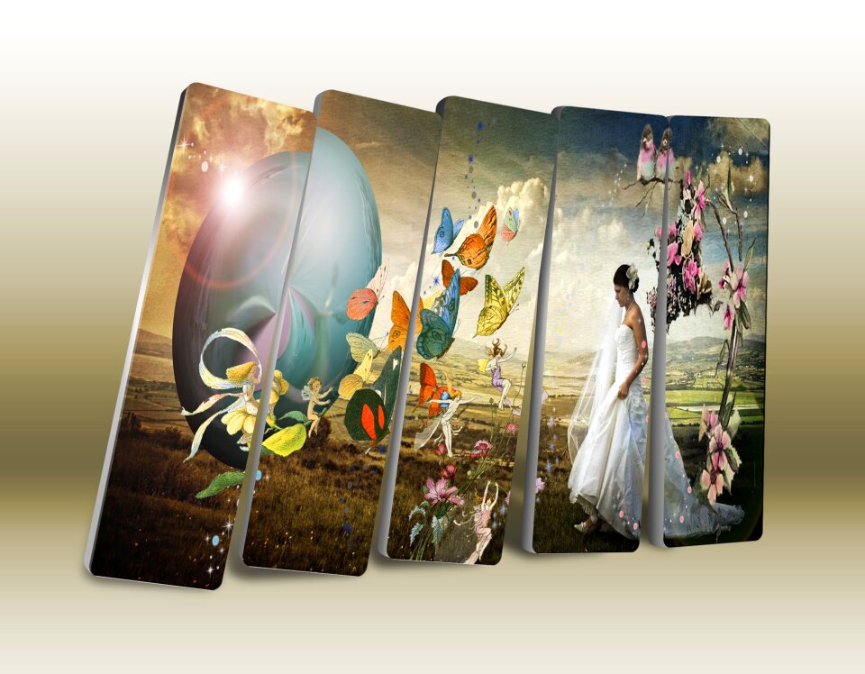 Scene flowers birds
