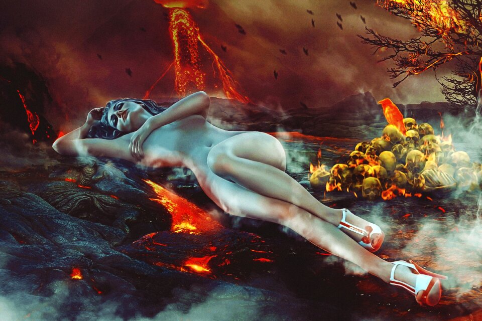 Goddess skull volcano
