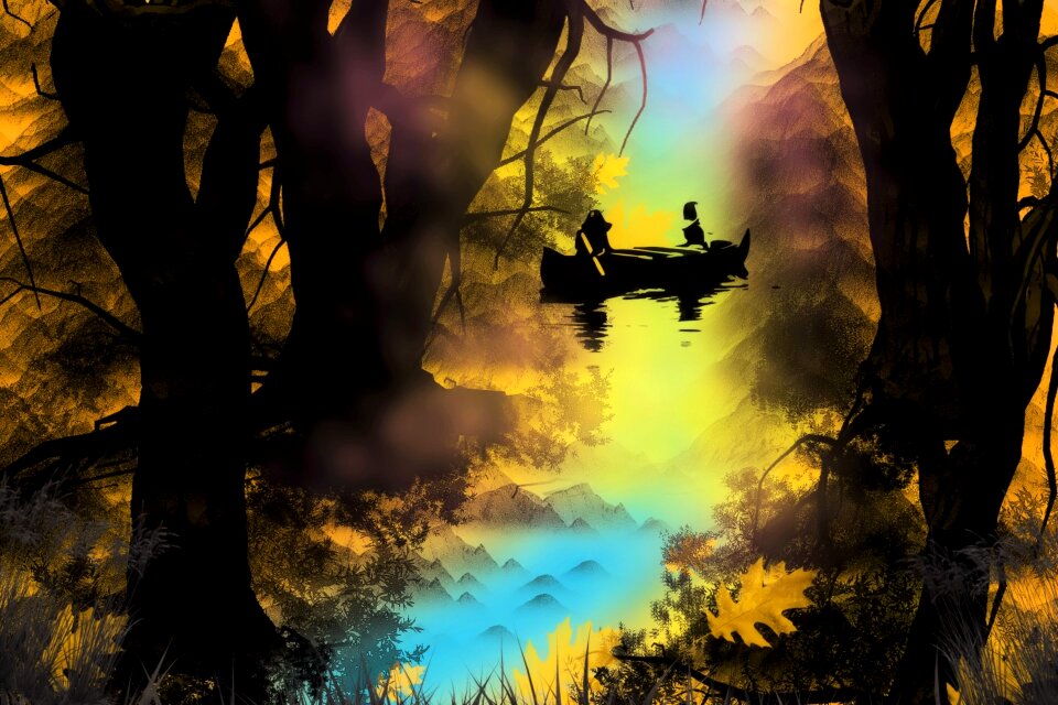 Landscape nature painted