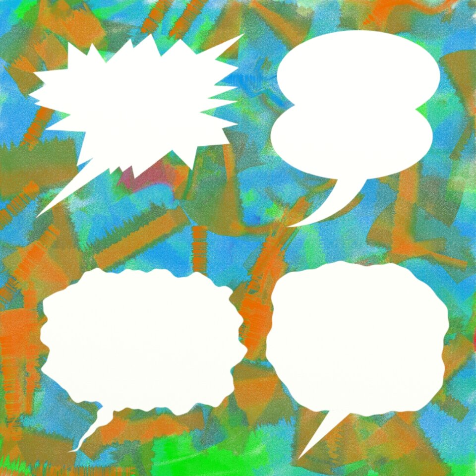 Cartoon speech bubbles