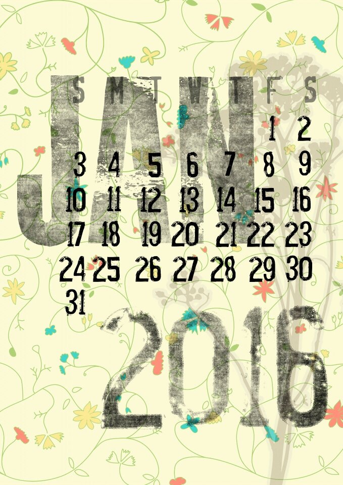 Monthly month calendar december