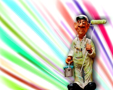 Figure painter working paint