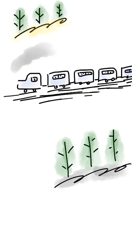 Steam train transportation nature