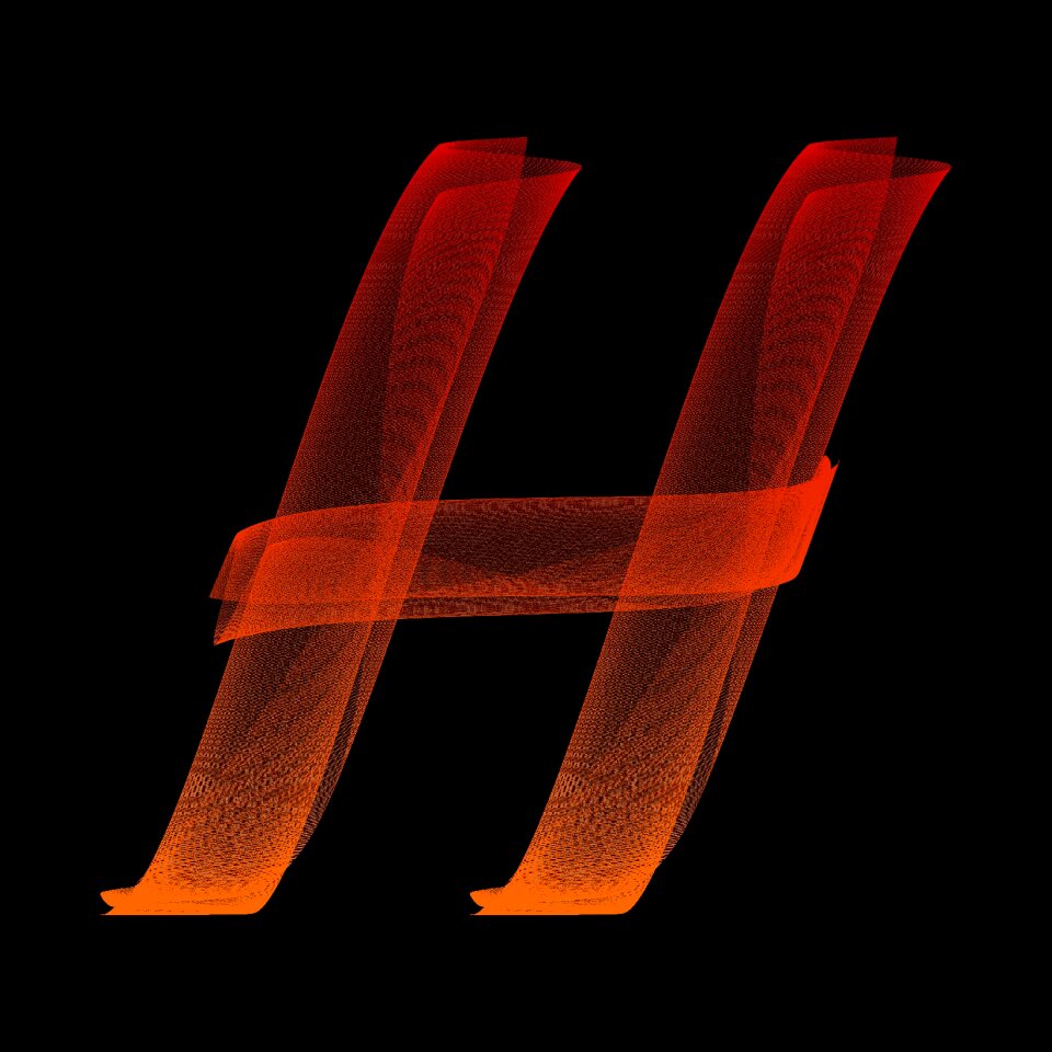 Alphabet lines wave