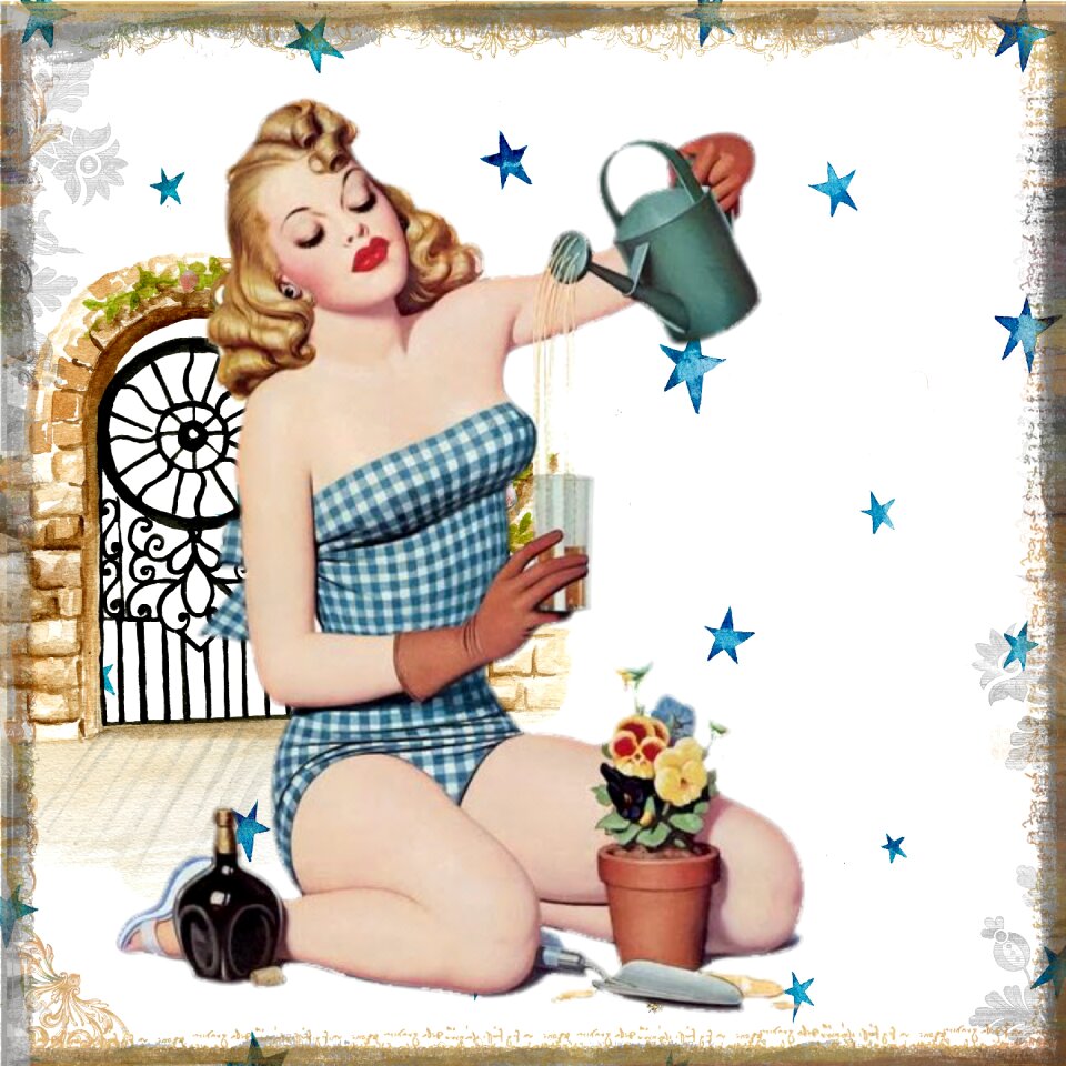 Pinup beautiful pretty swimsuit