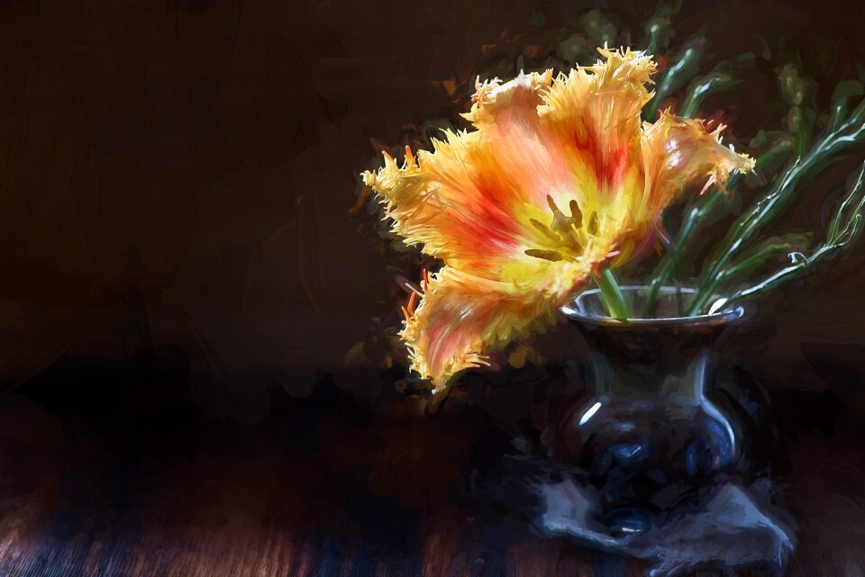 Tulip vase spring flower