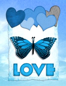 Heart abstract blue
