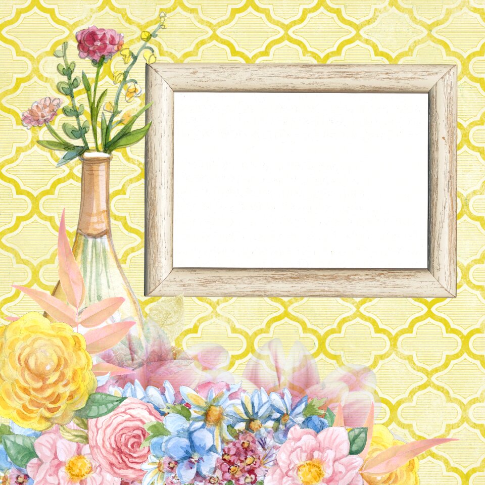 Collage flowers frame