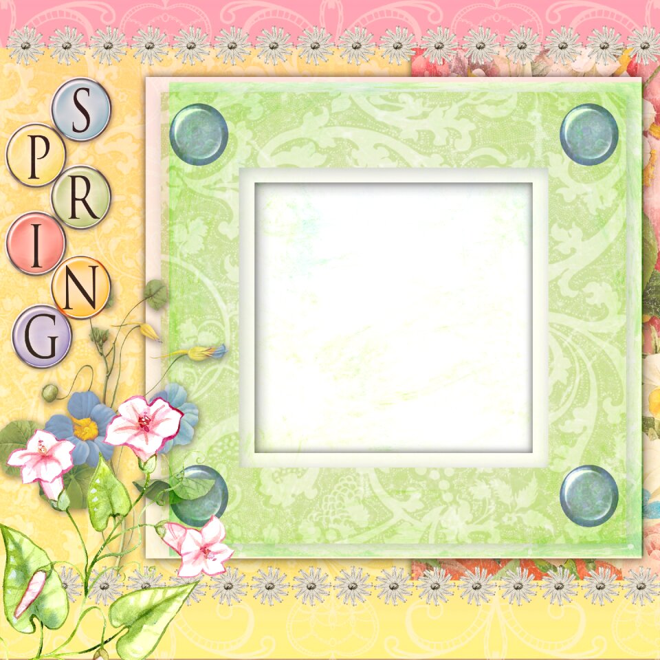 Pink frame scrapbooking