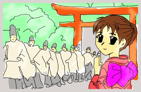 Illustration japanese religion