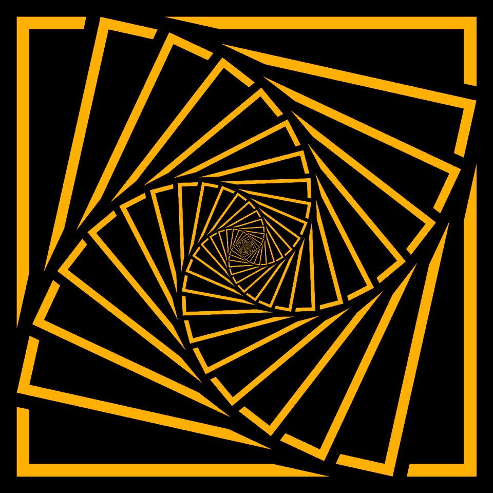 Yellow yellow squares spiral