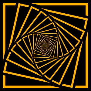 Yellow yellow squares spiral