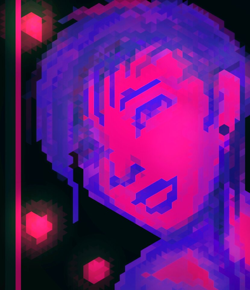 Portrait woman pink