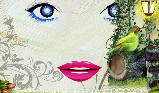 Background eyes mouth