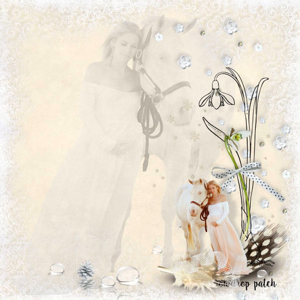 White blooming snowdrop lullaby