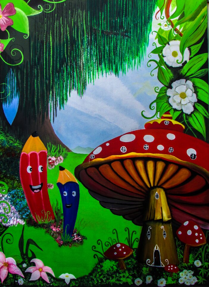 Colorful fantasy mushroom