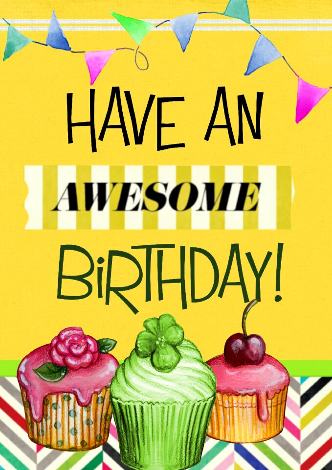 Banner greeting card cake