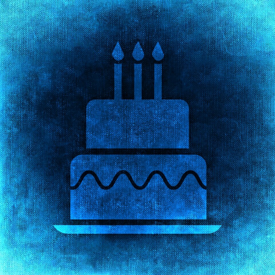 Blue greeting card candles