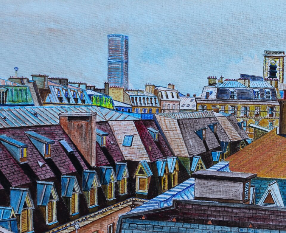 Roofs art painting