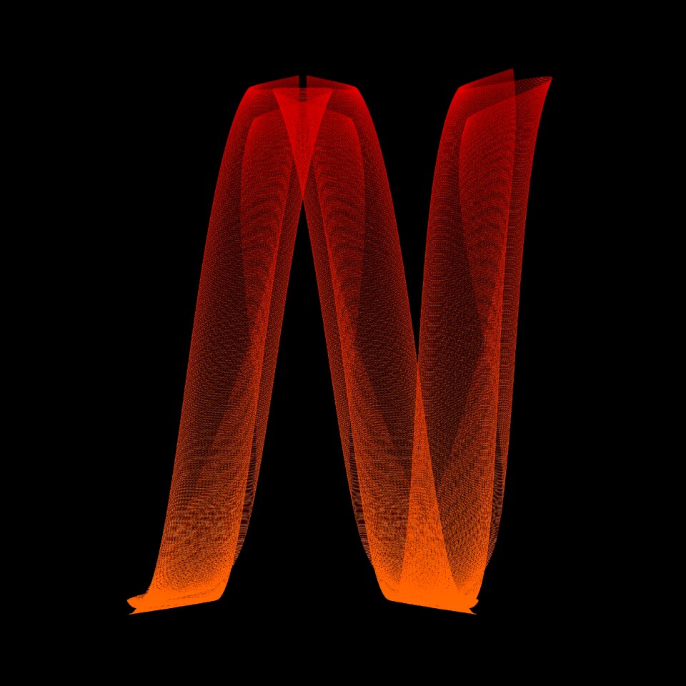 Alphabet lines wave